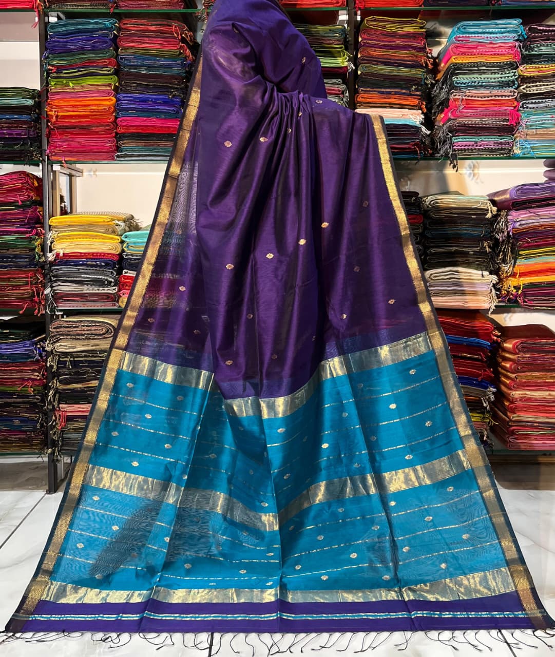 Maheshwari Buti Saree – Pure Handloom Silk