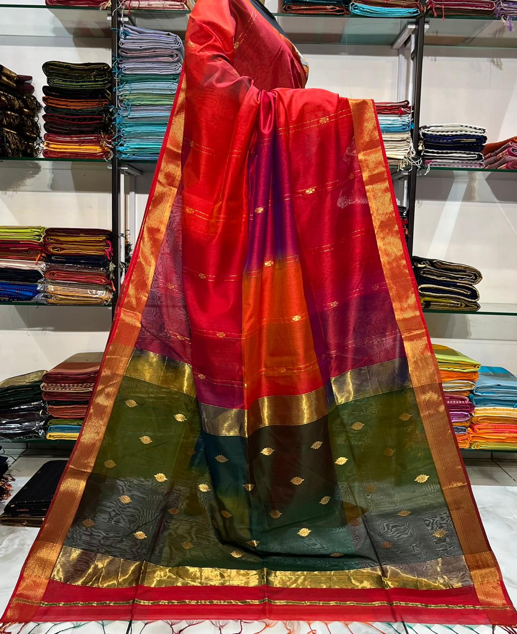 Maheshwari Buti Saree – Pure Handloom Silk