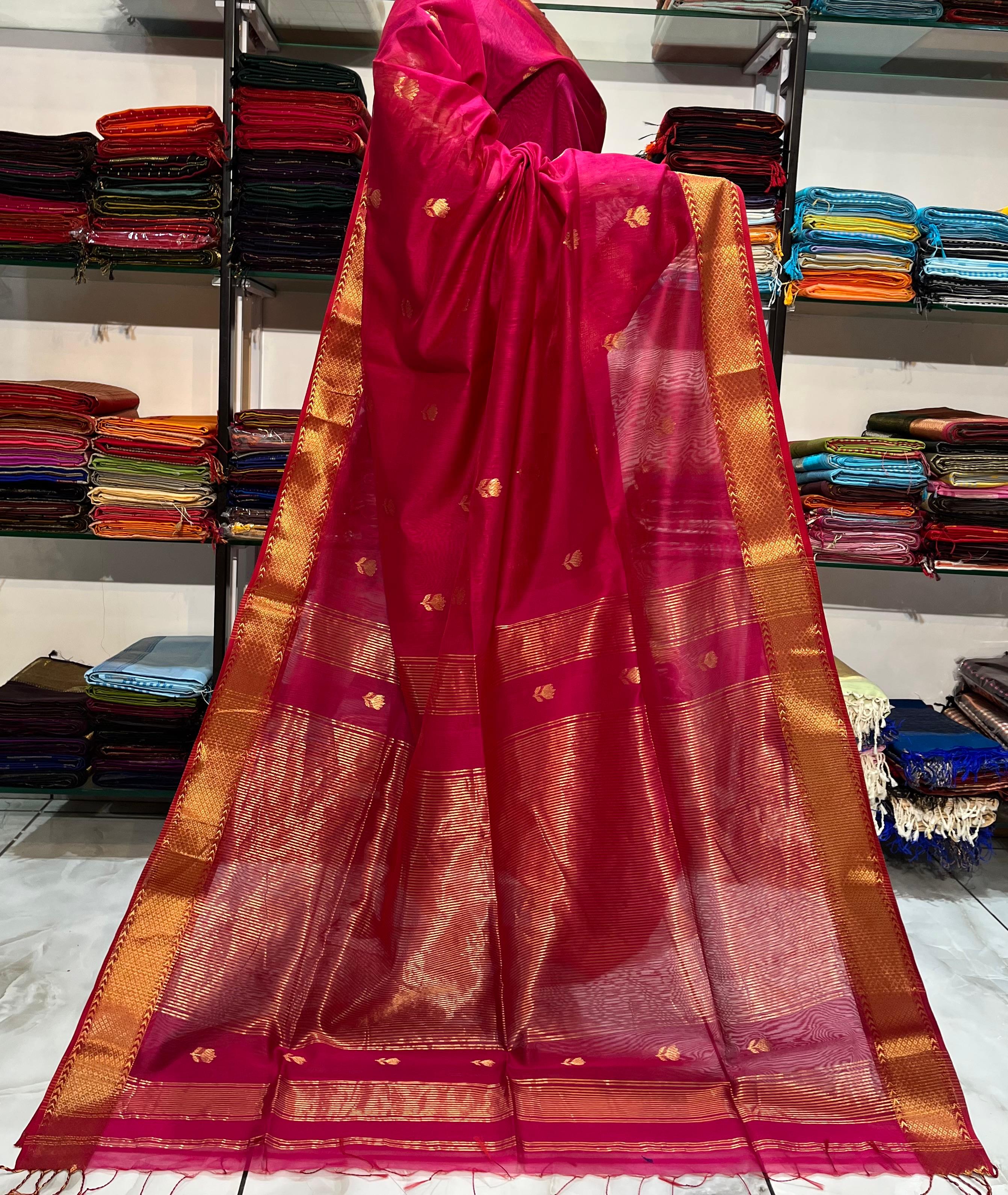 Maheshwari Buti Saree – Pure Handloom Silk