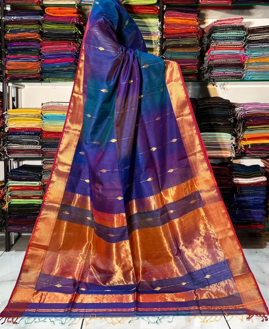 Maheshwari Buti Saree – Pure Handloom Silk