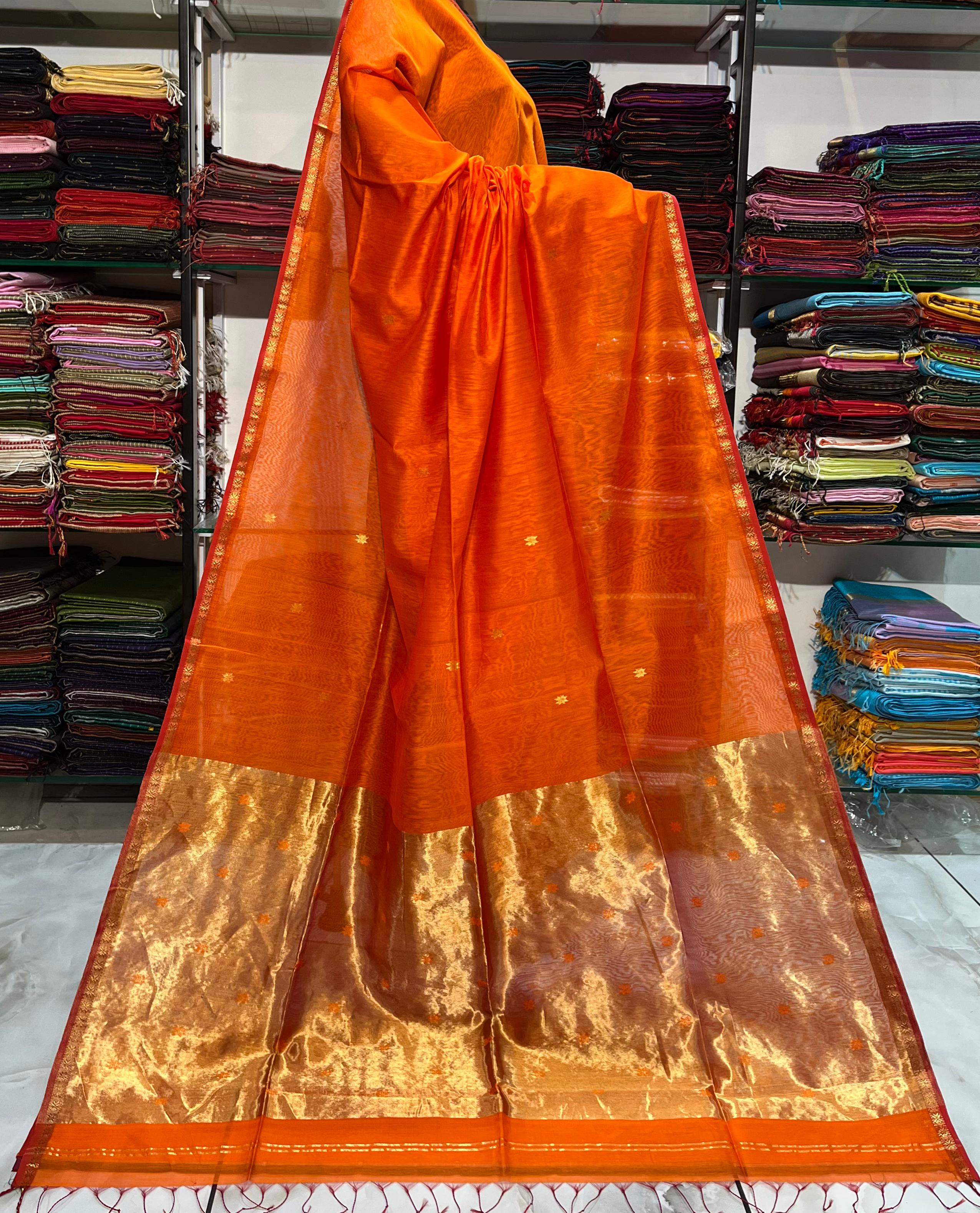 Maheshwari Buti Saree – Pure Handloom Silk