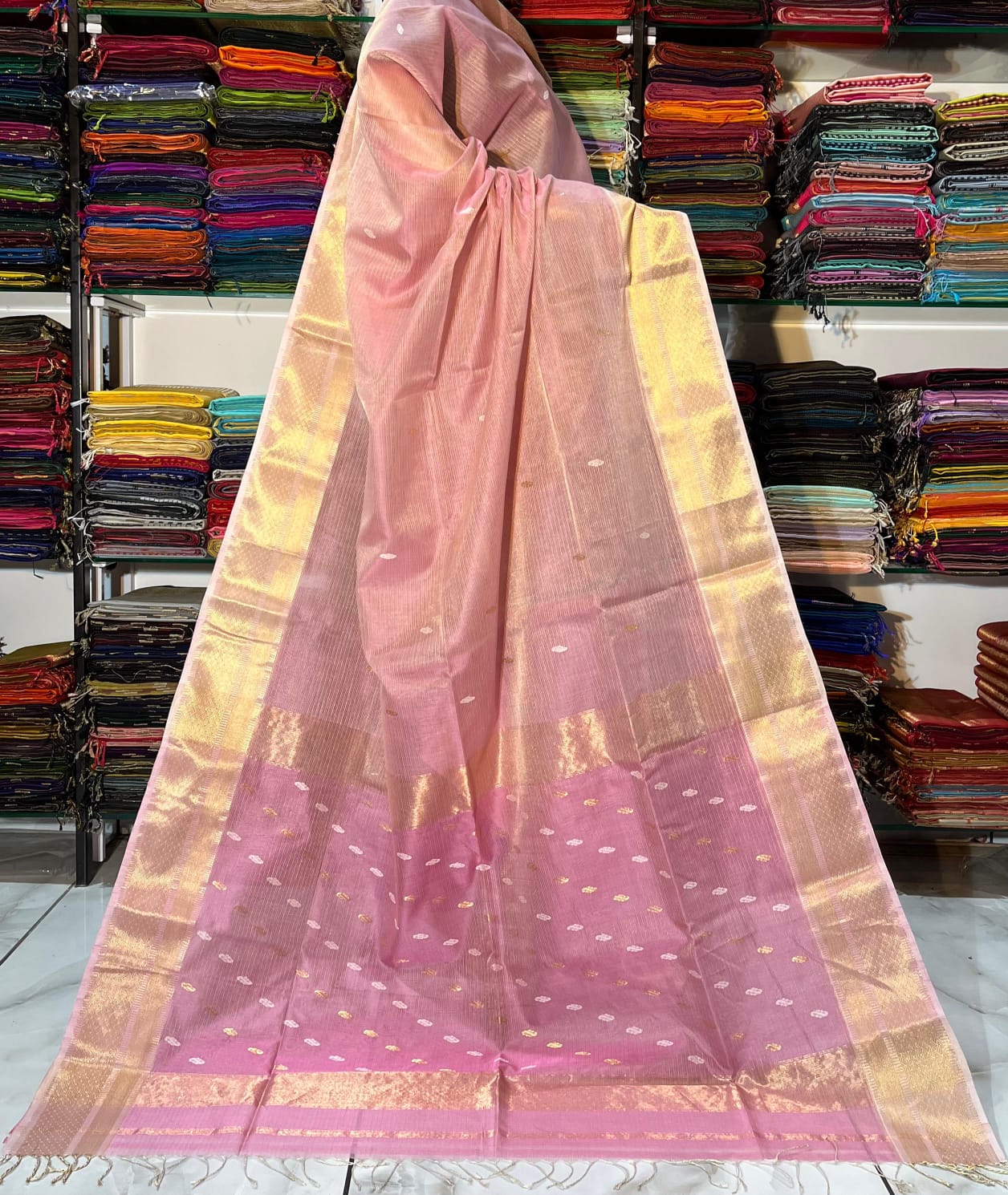 Maheshwari Buti Saree – Pure Handloom Silk