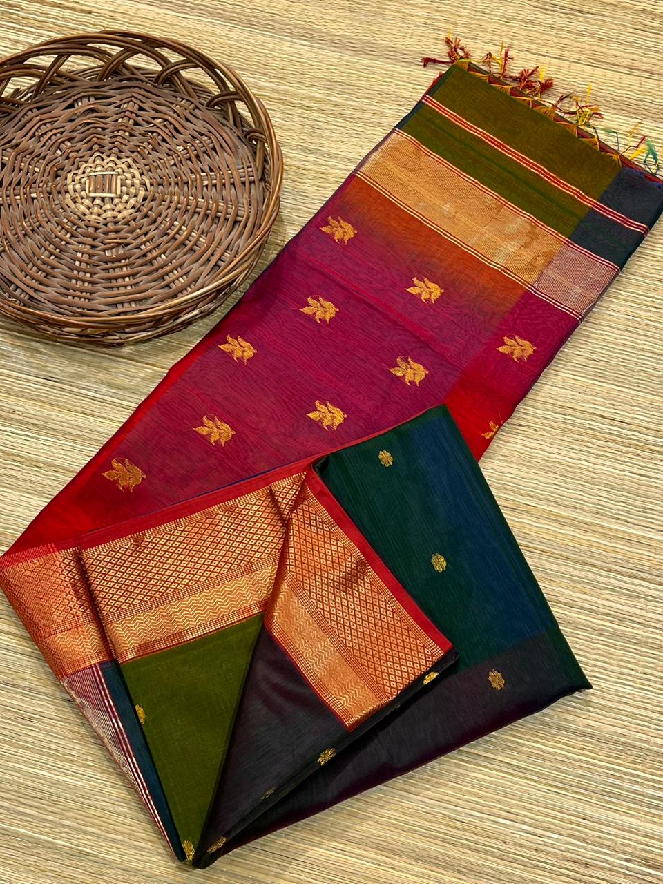 Maheshwari Buti Saree – Pure Handloom Silk