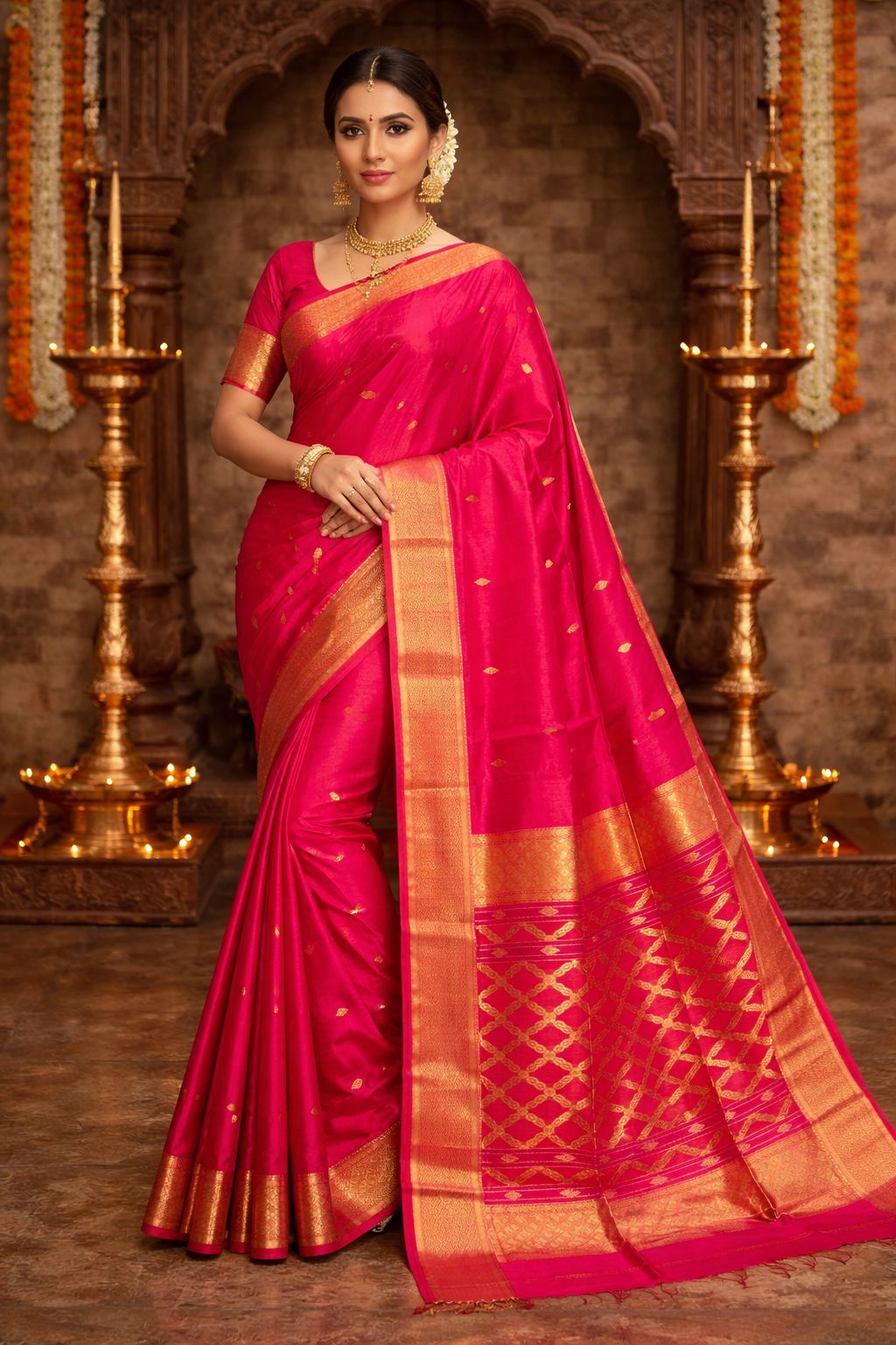Maheshwari Buti Saree – Pure Handloom Silk