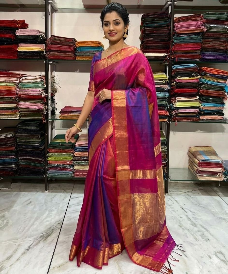 Maheshwari Buti Saree – Pure Handloom Silk
