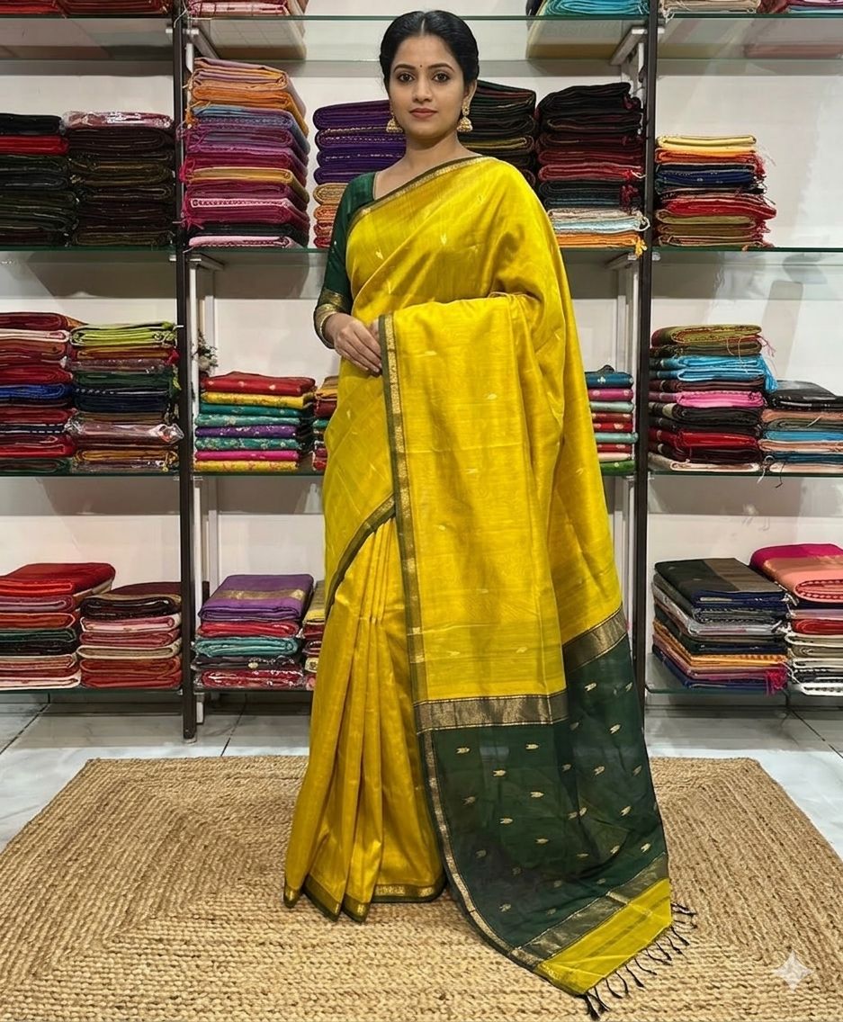 Maheshwari Buti Saree – Pure Handloom Silk