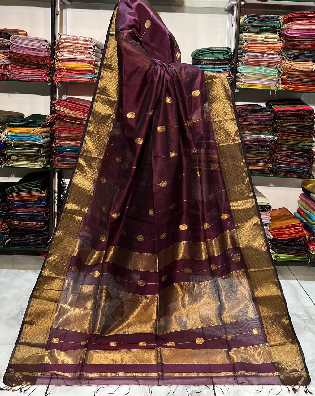 Maheshwari Buti Saree – Pure Handloom Silk
