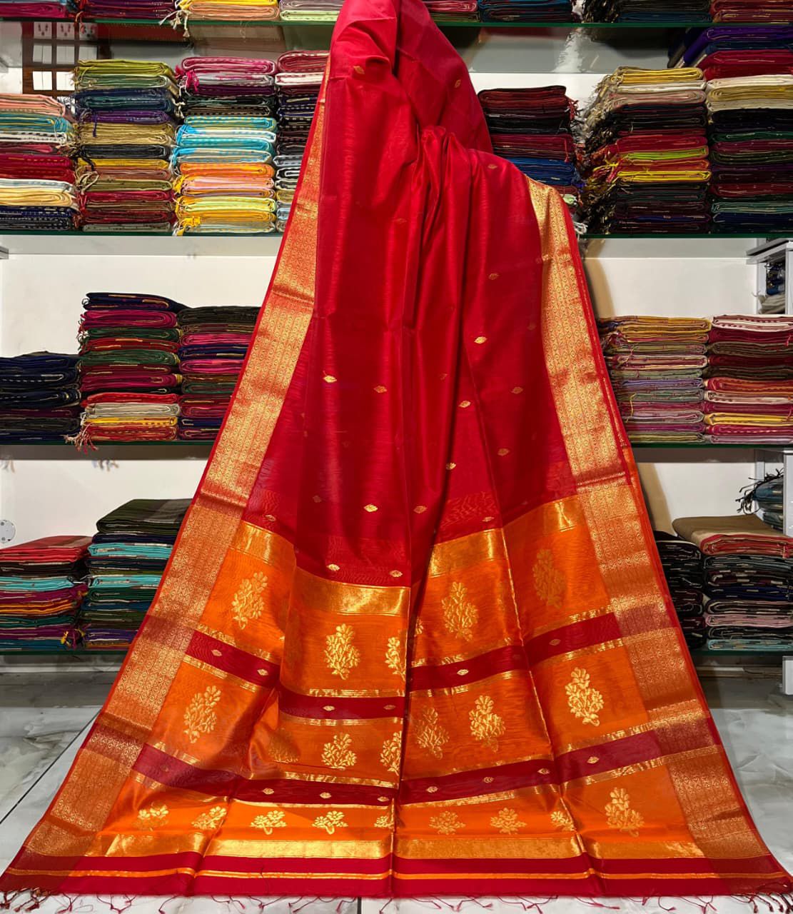 Maheshwari Buti Saree – Pure Handloom Silk