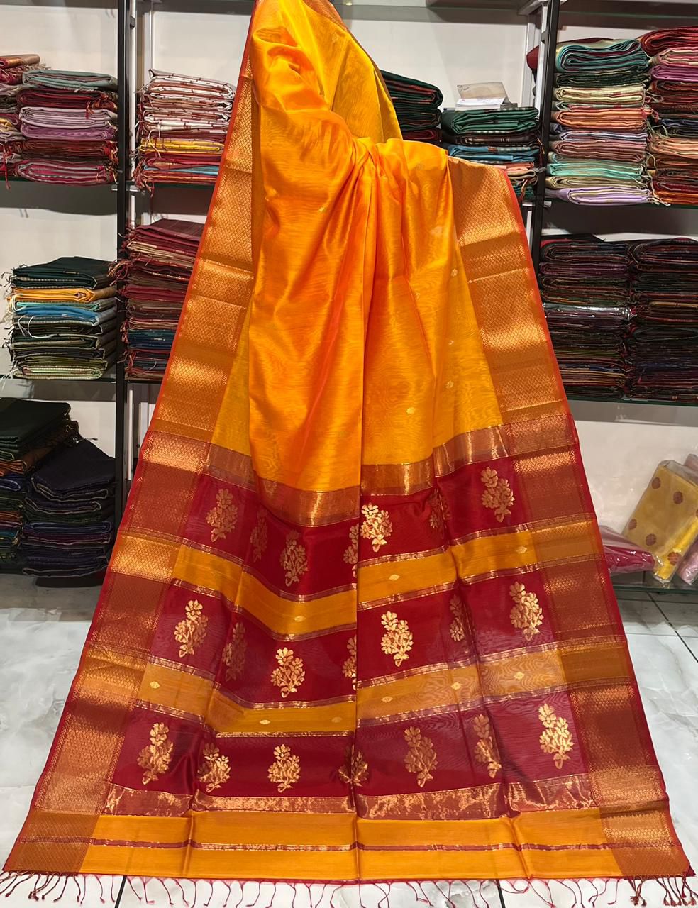 Maheshwari Buti Saree – Pure Handloom Silk