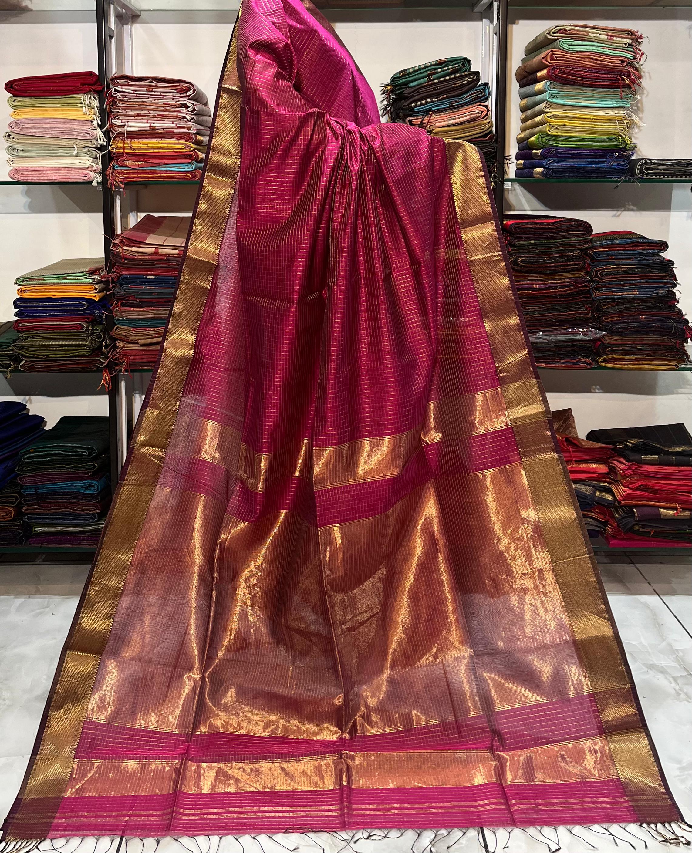 Maheshwari Buti Saree – Pure Handloom Silk