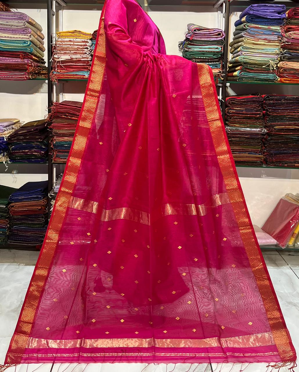 Maheshwari Buti Saree – Pure Handloom Silk